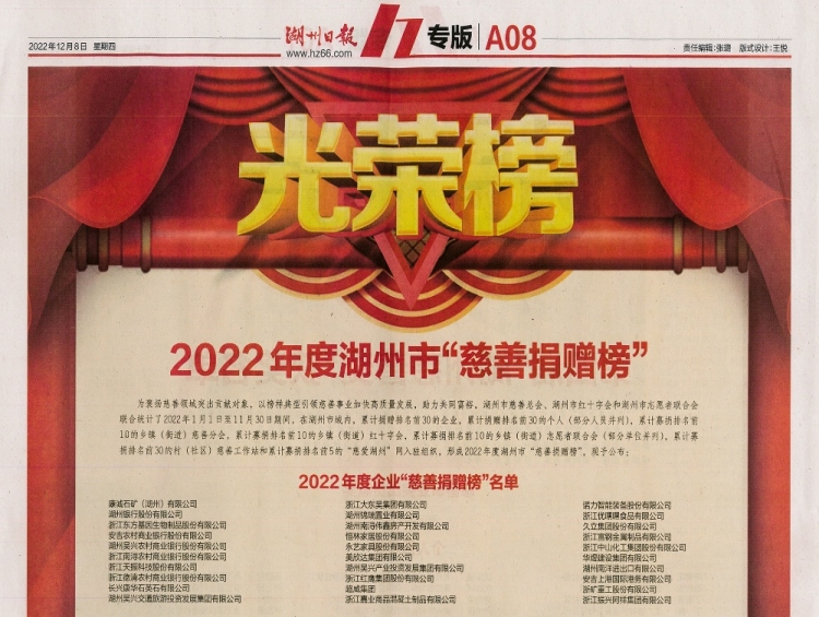 探索捐贈(zèng)新方式，助力共同富裕--華煜建設(shè)集團(tuán)1000萬(wàn)教育慈善信托榮膺2022湖州市慈善捐贈(zèng)光榮榜
